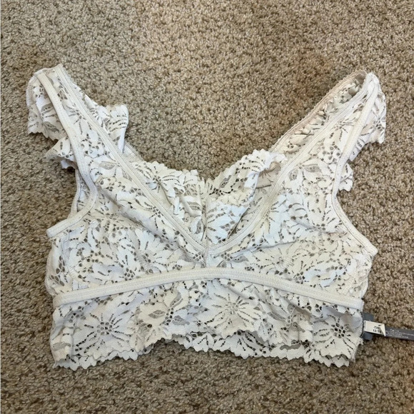 Aerie White Lace Bralette with Ruffle Size Small | festival | boho | feminine | - Picture 6 of 7